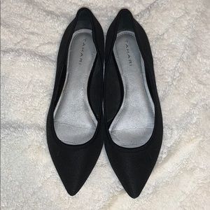 Tahari “Edie” Black Pointed Toe Flat